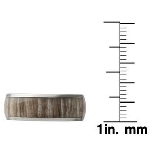 POYA-Anillo de boda de titanio, joyería de 8mm de alto pulido con cúpula con <span class=keywords><strong>Ashen</strong></span> cebra, palisandro, incrustación - Product Image 3