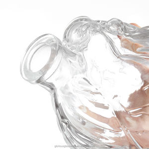 Botella de Whisky de Cristal <span class=keywords><strong>Blanco</strong></span> sin Plomo, Directo de Fábrica, Forma de <span class=keywords><strong>Corazón</strong></span>, Cuello Corto, Botella Vacía para Licores, 700ml 750ml - Product Image 4