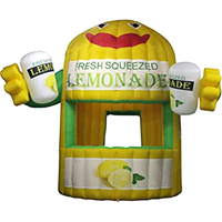 Kiosque gonflable jaune géant de jus de citron de modèle personnalisé pour les fournitures d'événement annonçant l'espace gonflable