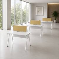Banc de travail modulaire extensible pour bureau, poste de travail commercial, mobilier pour espace de travail ouvert avec panneau de confidentialité en tissu