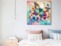 Papillon fleurs points cristal diamant peinture créative décoration murale AB perceuses pierres précieuses perles tissu matériel pour un usage domestique