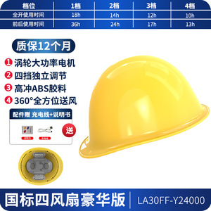 Casco de Seguridad Amarillo ABS con Sistema de Ventilación de Doble Ventilador para Uso en Obras de Construcción - Product Image 5