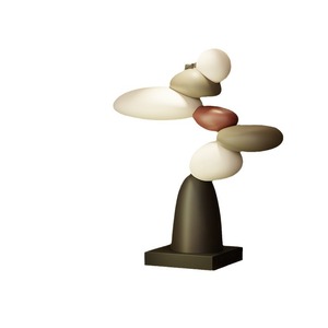 Lámpara de mesa artística de resina con pantalla multicolor, fuente de luz LED E27 para decoración de sala de estar - Product Image 5