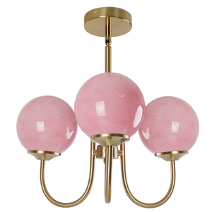 Lámpara de araña rosa para sala de estar, iluminación de dormitorio de inspiración vintage, lámpara Magic Bean francesa vintage color crema - Product Image 1