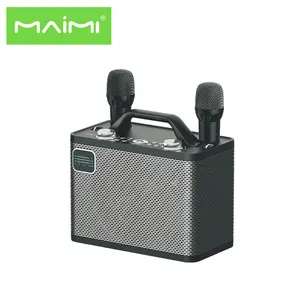 Maimi f8 זמר מיקרופון כפול k עם תמיכה רמקול אלחוטי Bluetooth עבור סטריאו אלחוטית a2dp מוסיקה mp3