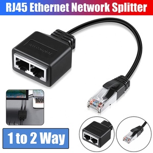 Распродажа от производителя: Черный сетевой адаптер-разветвитель Ethernet RJ45 (1 штекер на 2 гнезда), удлинитель для сетевого кабеля LAN - Product Image 2