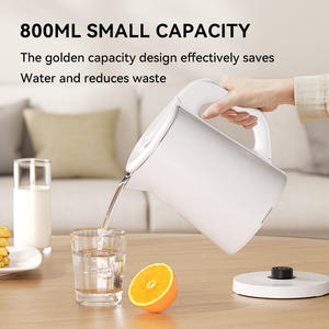 Bouilloire électrique américaine 0,8 l en acier inoxydable 304, petite bouilloire 110v, double couche anti-brûlure, spécification européenne - Product Image 2