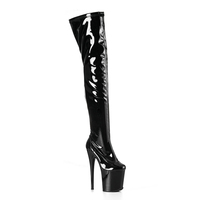 Botas de Pole Dance Inspiradas en el Estilo Romano, Tacón Alto de 20 CM, Plataforma Alta hasta el Muslo, Caña Recta, Cierre Interior con Cremallera, para Eventos