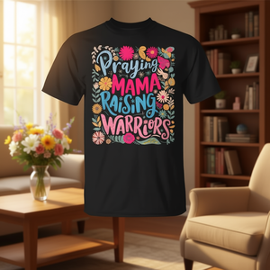 Camiseta Praying Mama Raising Warriors, regalo cristiano religioso para el día de la madre para mujeres - Product Image 3