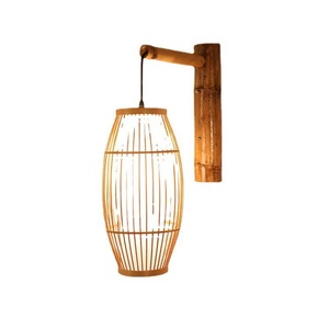 Lampe murale en bambou de style chinois, Source de lumière Led E27, pour escalier, salle de thé, restaurant, hôtel, chambre à coucher, éclairage de chevet - Product Image 5