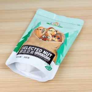 Sacs en plastique personnalisés avec votre logo, en PE recyclé, givrés, à fermeture éclair, pour emballage alimentaire (noix, biscuits, etc.) - Product Image 1