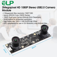 Module de caméra USB ELP à double objectif 2MP 1920x1080 30fps AR0330 Caméra stéréo HD avec objectif sans distorsion