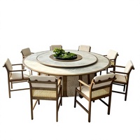 Ensemble de table à manger en bois et 6 chaises, meubles de luxe écologiques pour hôtel, restaurant, villa, salon, appartement, vente en gros