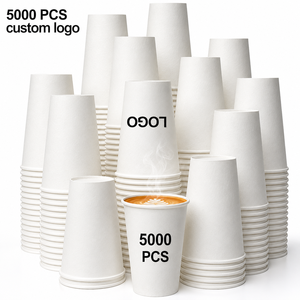 Vasos de Café Ecológicos Biodegradables Personalizados de Pared Simple con Tapa con Logotipo para Llevar, Desechables, para Bebidas Calientes, 7oz 9oz - Product Image 1