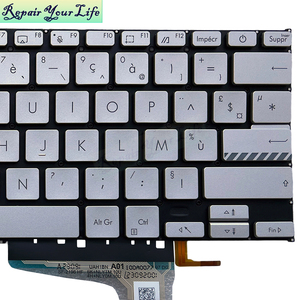 FR แป้นพิมพ์แล็ปท็อป backlit ฝรั่งเศสสำหรับ <span class=keywords><strong>Asus</strong></span> <span class=keywords><strong>VivoBook</strong></span> 14 <span class=keywords><strong>X1402ZA</strong></span> X1404 X1403 X1405แป้นพิมพ์0KNB0-182JFR00สีเงินแบรนด์ใหม่ - Product Image 3