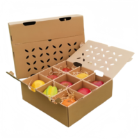 Boîte d'emballage pour fruits ventilée en carton ondulé personnalisée RDY avec séparateur, carton écologique pour produits frais, usine OEM ODM