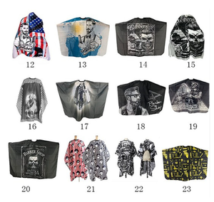 Delantal de poliéster con estampado de calavera para peluquería, capa de diseño para estilistas, suministros de salón, vestido de barbero - Product Image 2