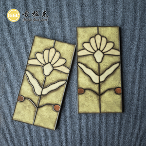 Azulejo <span class=keywords><strong>de</strong></span> porcelana verde amarillo con diseño <span class=keywords><strong>de</strong></span> flor <span class=keywords><strong>de</strong></span> dibujo Simple único y duradero <span class=keywords><strong>de</strong></span> fácil limpieza para suelo <span class=keywords><strong>de</strong></span> pared Backsplash Home Hotel Decor - Product Image 1