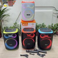 Altavoz Karaoke Inalámbrico BT SZ-D8 de 8 Pulgadas con Micrófonos, Supergraves Estéreo, Luz RGB, Woofer Activo, Altavoz Portátil para Fiestas