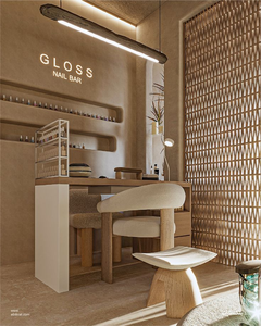 Table de <span class=keywords><strong>manucure</strong></span> double moderne <span class=keywords><strong>effet</strong></span> <span class=keywords><strong>marbre</strong></span> avec garniture dorée, facile à nettoyer, avec rangement - Product Image 6