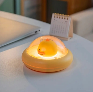 Nuova piccola anatra carina a forma di UFO Touch Control atmosfera camera <span class=keywords><strong>da</strong></span> letto calda luce sognante notte notte lampada portatile per bambini - Product Image 5