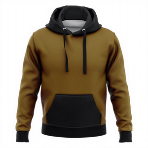 Sudadera con Capucha para Hombre, Diseño de Bloques de Color Sólido, Corte Regular, Informal, de Algodón Tejido, Manga Larga, para Otoño, con Bolsillo Delantero - Product Image 3