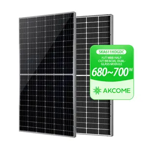 700w größtes bifaziales Solar panel 680w 690w 700w Halbzellen-mono kristalline Silizium-Pv-Solarmodule Sonnen kollektoren. Danke.