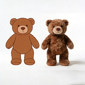 Oso de Peluche Personalizable al por Mayor, Juguete de Peluche de Oso Marrón Oscuro, Lindo Peluche de Animal, Muñeco de Oso de Peluche - Product Image 1