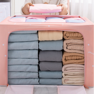 Vinil Capacidade Limpar Janela Saco De Armazenamento De Roupas Organizador Tecido Único Aço Inoxidável Dobrável Caixa De Armazenamento Home Appliance >10 - Product Image 1
