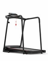 Unit Lari Kardio Bluetooth Pintar dengan Kemiringan Motor 1-15%, Aplikasi Kinomap, Layar Ganda, Treadmill Lipat untuk Gym Rumah