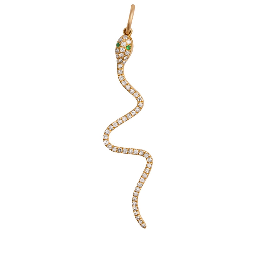 Pendentif en forme de serpent entièrement incrusté de diamants