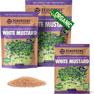 <span class=keywords><strong>Kit</strong></span> de Semis de Micro-pousses de <span class=keywords><strong>Moutarde</strong></span> Blanche Classique 200g pour Culture Intérieure ou Extérieure – Facile à Cultiver, Polyvalent pour le Jardin - Product Image 1