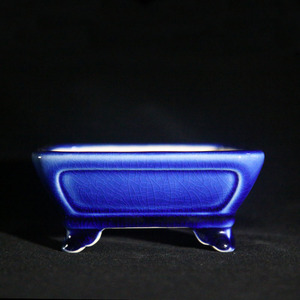 Ceramic Bonsai Pot Rectangular Kui Style Crackle Glaze Ice Crack Pattern Ming Qing Style Small Horse <b>Trough</b> <b>Planter</b> - Product Image 3