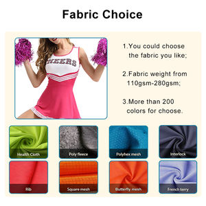 ชุดยูนิฟอร์มเชียร์ลีดเดอร์สำหรับผู้หญิง พรีเมียม พร้อมโลโก้สั่งทำ สำหรับทีมแข่งขัน หลายสี เสื้อ กางเกงขาสั้น ผลิตจากโพลีเอสเตอร์ 100% สำหรับขายส่ง - Product Image 5