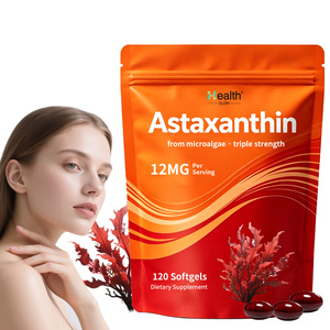 Capsules de Gélules Molles d'Astaxanthine Naturelle OEM Étiquette Personnalisée Antioxydant Santé des Yeux, des Articulations et de la Peau Fabricant de Nutraceutiques en Vrac GMP - Product Image 1