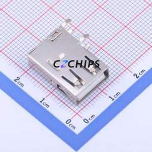 KH-AF90WJ-19.4-C1.2X6.8 USB Connector Through hole Component (THT) Connector Type-A Female Side Insert 4P - Product Image 1