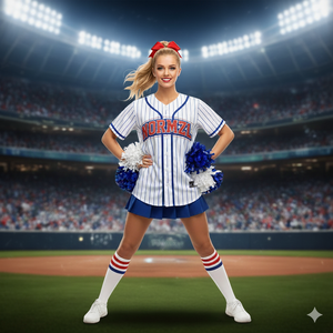 Sublimação barato personalizado bordado respirável Spandex/poliéster mulheres equipe elogio Baseball Jersey com strass AB - Product Image 6