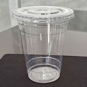 Gobelets jetables en PET de 98 mm avec couvercles, impression de logo personnalisé, pour boissons froides, thé à bulles et café, 16 oz, transparents, vente en gros - Product Image 5