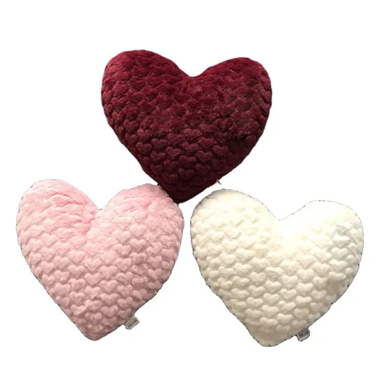 Romance coeur coussin Cshion avec coupe PV fourrure commerce extérieur Crochet Chenille coeur forme coussin de fourrure