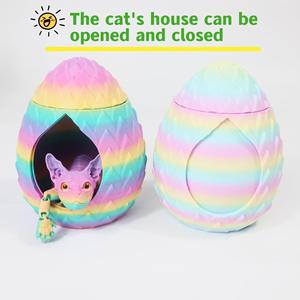 FUSEJOY Ensemble de lit pour chat sans poils à thème animal en plastique PLA imprimé en 3D, avec articulations mobiles, figurine décorative, jouet pour les 7 ans et plus - Product Image 2
