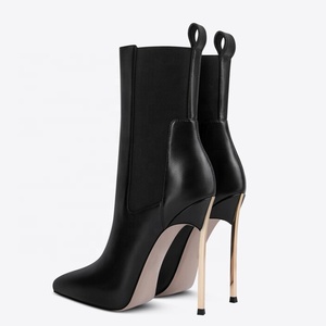 Sexy Stretch Top Women Slip-on Breathable Autumn Ankle <b>Boots</b> Wide Fit High Heels Stiletto Short Dress Pumps - Product Image 2