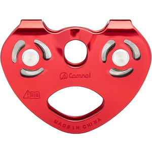 Kanle Outdoor Mountaineering Pulley H9504 Red Aluminum Double-Axis Heart-<b>Shaped</b> <b>Block</b> for Climbing Hoisting - Product Image 2