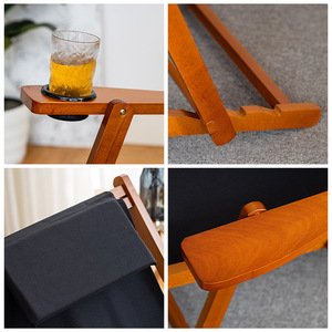 Silla de Playa <span class=keywords><strong>Plegable</strong></span> de <span class=keywords><strong>Madera</strong></span> Maciza al por Mayor del Fabricante, <span class=keywords><strong>Tumbona</strong></span> de <span class=keywords><strong>Lona</strong></span> Oxford para Playa con Portavasos - Product Image 6