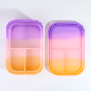 Fiambrera Bento transparente de silicona de 1200ml/40oz personalizada para niños, 3 compartimentos, contenedor de alimentos de almacenamiento a prueba de fugas para microondas - Product Image 3