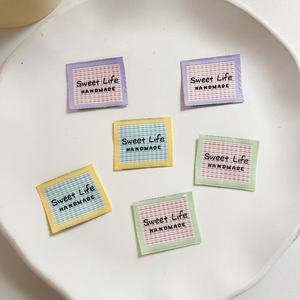 Tela escocesa hecha a mano punto clásico bordado marca bolsa <span class=keywords><strong>ropa</strong></span> calcetines parche de costura decorativo etiqueta tejida - Product Image 3