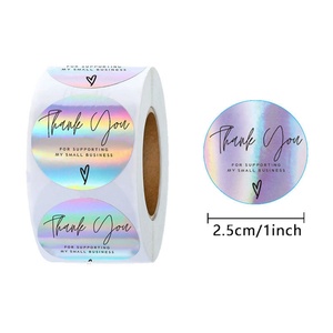 สติกเกอร์แบบม้วนพิมพ์โลโก้ กันน้ำ ผลิตตามสั่ง OEM สติกเกอร์ทรงกลมแบบกำหนดเอง วัสดุกระดาษและไวนิล - Product Image 1