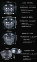 Vente en gros Boîte de bols à salade de fruits ronde en plastique PET réutilisable jetable transparente 20oz 24oz 48oz avec couvercles à emporter