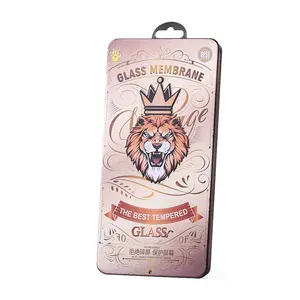 factory Empty tin Customized Logo Two Pieces Retangular Tempered Glass Screen Protector Packaging Box Metal Slide Tin