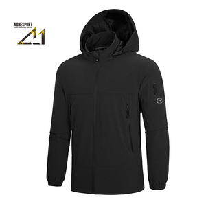Chaqueta con Capucha para Hombre Aonesport, Impermeable, Ligera, para Uso en Exteriores, Corte Regular, Color Sólido, Cierre de Cremallera - Product Image 4