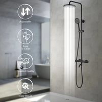 Ensemble de colonne de douche mitigeur thermostatique noir mat avec bec de douche robinet
